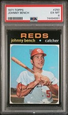 1971 Topps #250 Johnny Bench PSA 6 Sharp HOF Cincinnati Reds