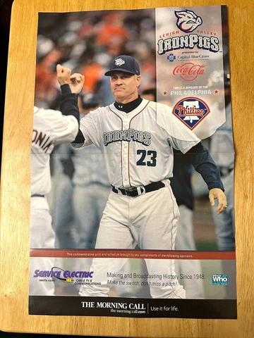 MILB - Lehigh Valley IronPigs "Ryne Sandberg" & 2012 Schedule Poster - VINTAGE Cover