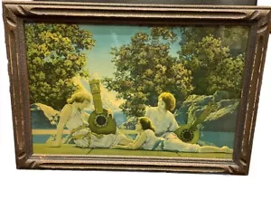 1930s Maxfield Parrish Interlude Print House Of Art N. Y. Framed Under Glass - Picture 1 of 24