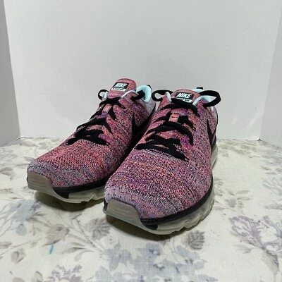 Nike Wmn's Flyknit Max  620659 009 Black Pink Purple Size 11.5 New - Image 1 of 4