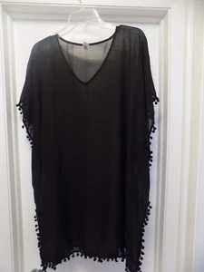 Women's Cover-Up Beach Pool Black One Size Fits Most New - Picture 1 of 2