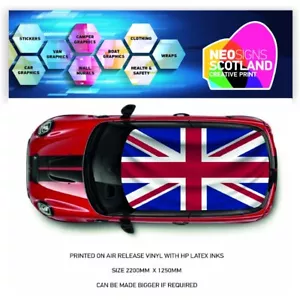 Printed UNION JACK Roof wrap for Mini or any car Air Release Vinyl CRW031 - Picture 1 of 1