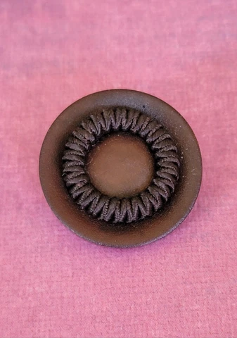 Intricate & Amazing Antique Victorian Hair & Celluloid Mourning Button 1 1/4" Cover