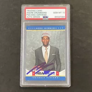 2012-13 NBA Hoops #283 Andre Drummond Signed Card AUTO 10 PSA Slabbed Pistons - Picture 1 of 2