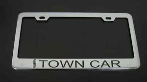TOWN CAR Stainless Steel License Plate Frame Rust Free W/ Caps - Picture 1 of 4