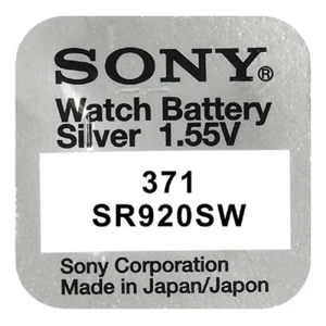 Pila Botón / Moneda Original SONY 371 (sr920sw) de 1,55 V. Litio Blister b64 - Imagen 1 de 1