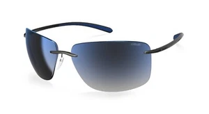 Silhouette CAPE FLORIDA 8728 Matte Grey/Blue Shaded Grey Mirror(6560) Sunglasses - Picture 1 of 4