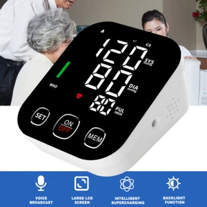 Automatisches digitales Oberarm-Blutdruckmessgerät extra großes hintergrundbeleuchtetes Display - Bild 1 von 15