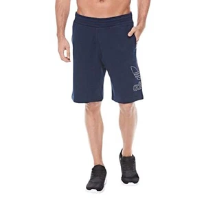 ADIDAS Mens Fleece Shorts Plain Gym Sports Running Navy Sweat Half Pants New - Picture 1 of 4