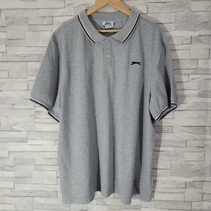 Mens SLAZENGER Polo Shirt 4XL Grey Marl Comfort XXXXL Casual Golf Tennis - Picture 1 of 12