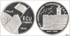 Italia Ecu 1992 / Europa / Aniv. Fundacion CEE / 45,50 gr. plata PROOF z19 - Bild 1 von 1