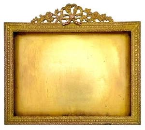 Stern Brothers NY Gold Gilded Brass 4” x 5½” Picture Frame w/ Glass & Photo - Picture 1 of 8