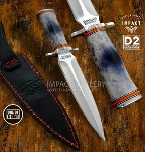 Model # 5852 Impact Cutlery Custom Hand Made Dagger Knife | D2 Blade Camel Bone - Picture 1 of 10
