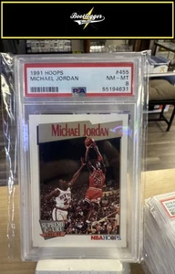 1991-92 Hoops #455 Michael Jordan PSA 8 - Picture 1 of 2
