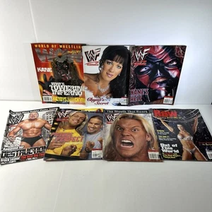 Lot of 7 WWF World Wrestling Federation Magazines 2000-2002 3 Posters Kane - Picture 1 of 19