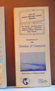 1959 Straßenkarte der Strände von South Brevard County mit lokaler Werbung - Bild 1 von 1
