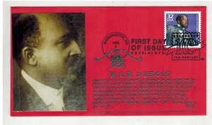 EDSEL MASONIC FDC & TEXT 3182L WEB DUBOIS ON RED ENV. BLACK HERITAGE - Picture 1 of 1