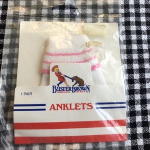 Buster Brown Socks Girls Socks Lacey White With Pink Trim Vintage No Size ? - Picture 1 of 2