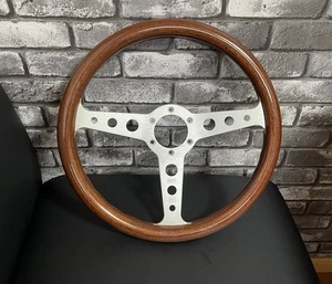Volante MOMO Super INDY de colección 34 cm madera aluminio Italia JDM raro envío gratuito - Imagen 1 de 5
