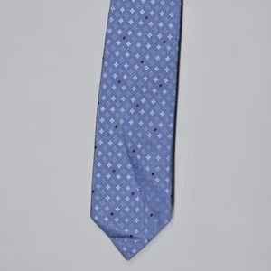 LOUIS VUITTON Monogram LV Men's 100% Silk Necktie Light Blue Italy - Picture 1 of 5