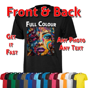 Personalised Black T Shirt Your Image Custom Photo Printed Stag do Hen Party - Picture 1 of 7