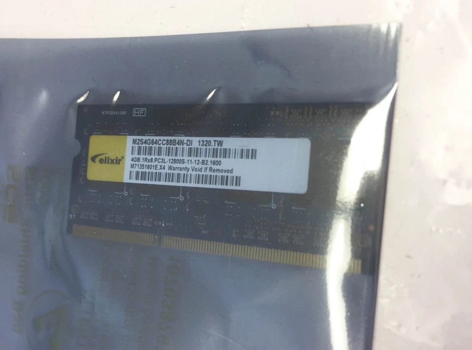 ELIXIR 4Gb 1Rx8 DDR3 PC3L-12800S Memory Ram M2S4G64CC88B4N-DI - Image 1 of 1