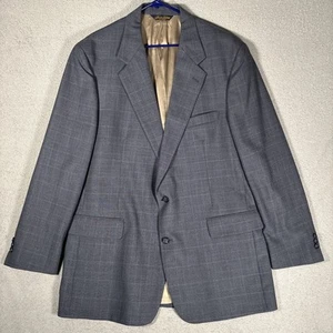 Brooks Brothers Blazer Cappotto Sportivo Uomo Taglia 46L Blu Plaid Lana - Foto 1 di 17