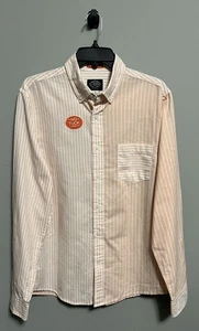 NWT St John’s Bay Size M Men’s Shirt No Tuck Two-Tone Striped Cantaloupe - Picture 1 of 6