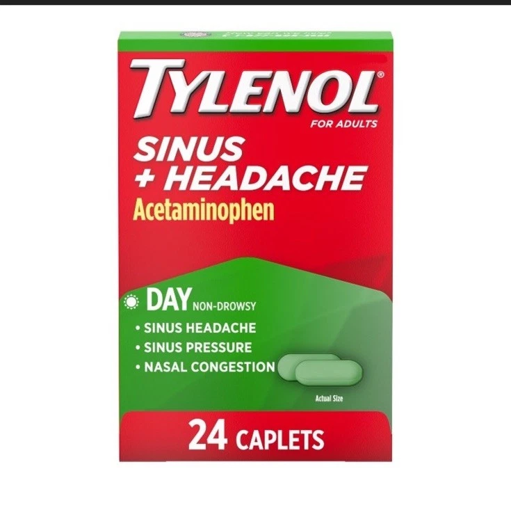Tylenol Sinus + Dolor de Cabeza Día 24 Comprimidos 1 Paquete Nuevo Foto 1 de 1
