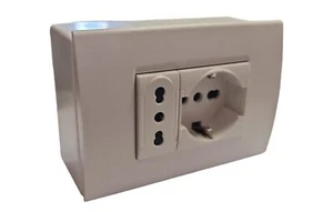 Caisse électrique prête à l'emploi avec prise à deux pas shuko pour encastré ... - Afbeelding 1 van 4