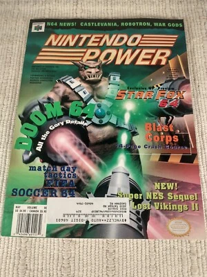 Póster Nintendo Power Magazine Lost Vikings 2 N64 volumen 96 mayo 1997 Doom 64 Foto 1 de 4