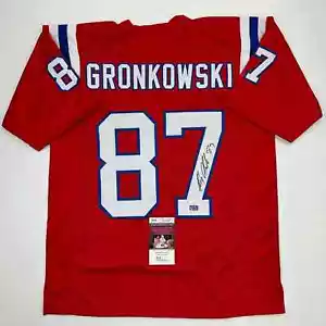 Autographed/Signed Rob Gronk Gronkowski New England Red Football Jersey JSA COA - Picture 1 of 4