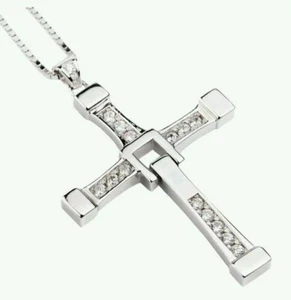 Kreuz Anhänger Halskette ""Fast & Furious"" Kette Kruzifix Silber Unisex - USA Verkäufer - Bild 1 von 5