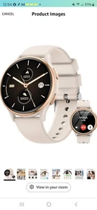 Smart Watch For Women Waterproof Smartwatch iPhone Samsung Android Band Is Cream - Picture 1 of 4