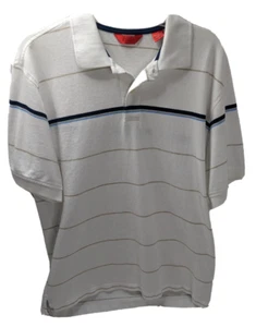 Polo de golf/tenis grande de algodón Izod blanco con puntas doradas para hombre - Imagen 1 de 10