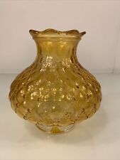 Vintage Amber Diamond Quilted Globe Lamp Shade 5” With 3” Fitter See Detail
