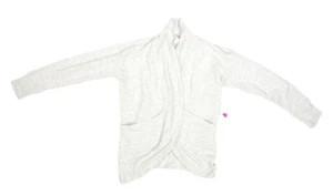 Athleta Girl Wrap N Roll Sweatshirt 2.0 Grey Open Front Soft Cardigan Girls S 7 - Picture 1 of 8