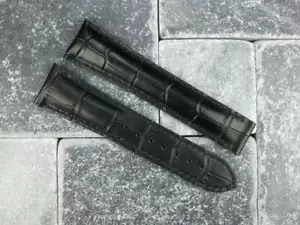 20mm Maserung Lederarmband schwarz Auslauf Uhrenarmband für OMEGA Seamaster BK R - Bild 1 von 9
