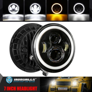 Pair 7" LED Headlights DRL Angel Eyes Light for Buick Skylark Century 1973-1979 - Picture 1 of 12