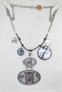 Sterling 925 silver death momento mori BNWT new necklace pendants skeleton angel - Picture 1 of 12