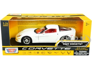 2005 CHEVROLET CORVETTE C6 WHITE W/ RED INTERIOR 1/24 DIECAST CAR MOTORMAX 73270 - Picture 1 of 1