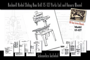 Rockwell Radial Sliding Ram Drill 15-127 Owners Service Manual Parts Lists etc. - Picture 1 of 1