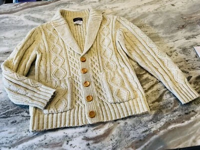 De Colección Field Brothers Thane S Mantón Cuello Pescador Suéter Cárdigan Acrílico Foto 1 de 4