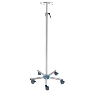 lInfusionsständer "Premium Care" Höhenverstellbar Edelstahl/Aluminium Rollen - Bild 1 von 2