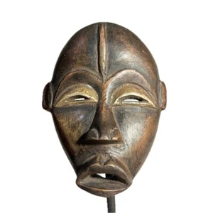 Antica maschera DAN africana maschera viso tribale legno intagliato a mano da appendere-649 - Foto 1 di 24