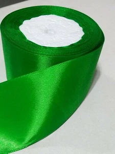 5 METER Satinband 50mm Grün Ribbon Appikation Dekoband Hochzeit - Picture 1 of 5