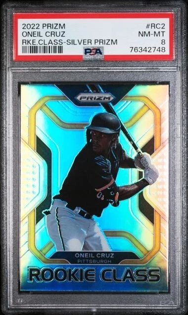 2022 Panini Prizm #RC-2 Oneil Cruz RC PSA 8 Rookie Class Silver Prizm HOLO - Image 1 of 1