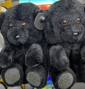 Love 83 pelzige Teddybär Hausschuhe Farbe: schwarz Größe 9-10 neu mit Etikett - Bild 1 von 3