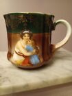Vintage Bavaria Mustache Cup Mug Porcelain Victorian Lady Decorated Marked RC 