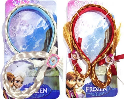 Girls Headband Princess Elsa& Anna Braids Wigs Tiara Crown Wand Hair Band Party